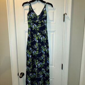 Esprit de Corp Vintage Midi Dress Size 3/4 Navy and Green Floral